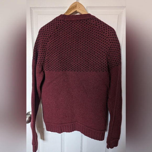 Saturdays NYC Surf Sweater, Burgundy & Black 100% Wool, Size M EUC - Picture 2 of 10
